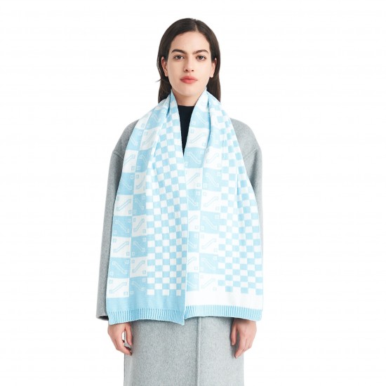 New autumn and winter woolen scarves for foreign trade, Korean-style acrylic knitted checkered scarves for male and female student couples New autumn and winter woolen scarves for foreign trade, Korean-style acrylic knitted checkered scarves for male and female student couples