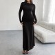 Diyun Cross-border 2024 Autumn/Winter Amazon European and American foreign Trade Women's Clothing, solid color, body-hugging one-shoulder dress
