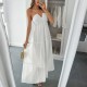 Diyun Cross-border European and American casual vacation halter semi-transparent dress women's clothing 2025 Summer Amazon Independent Station