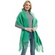 New autumn and winter women's shawls for foreign trade in Europe and America, long tassels, thick whiskers, grass green thick solid color scarf, Tonglu manufacturer New autumn and winter women's shawls for foreign trade in Europe and America, long tassels, thick whiskers, grass green thick solid color scarf, Tonglu manufacturer
