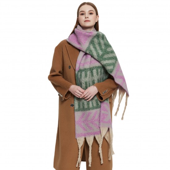 Amazon's hot 2025 new export shawl: Thickened looped tulle and thick tassel leaf scarf for autumn and winter in Europe and America Amazon's hot 2025 new export shawl: Thickened looped tulle and thick tassel leaf scarf for autumn and winter in Europe and America