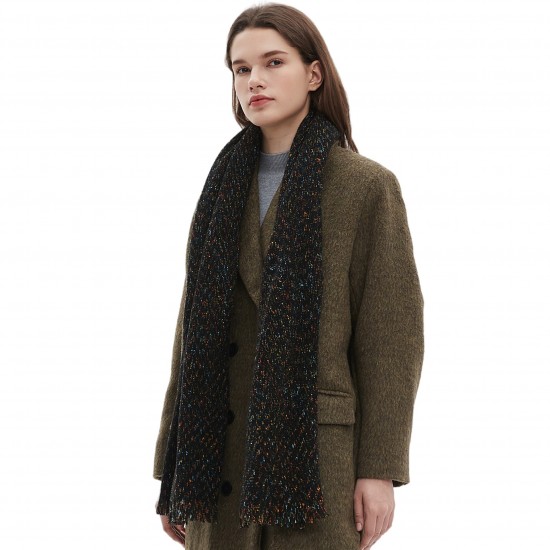 Factory direct supply for cross-border trade 2025 new style European and American autumn and winter short bristle solid color floral scarf shawl Factory direct supply for cross-border trade 2025 new style European and American autumn and winter short bristle solid color floral scarf shawl