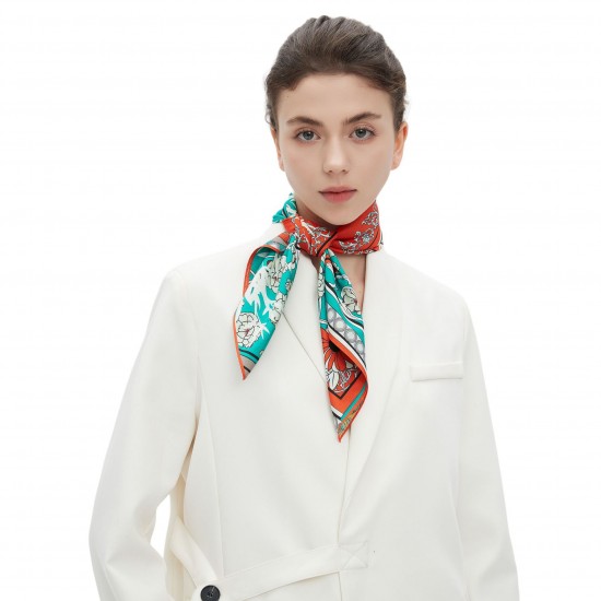 Cross-border high-quality foreign trade spring, summer and autumn headscarves, antibacterial, anti-wrinkle and anti-static double-sided printed silk scarves and square scarves
