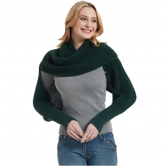 Cross-border exclusive best-selling autumn and winter scarves, export shawls, Korean solid color acrylic with sleeves, woolen knitted scarves