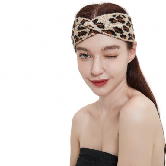 The latest camel-colored bow leopard print headband for spring, autumn and winter in Europe and America, a popular cross-border Amazon export product The latest camel-colored bow leopard print headband for spring, autumn and winter in Europe and America, a popular cross-border Amazon export product