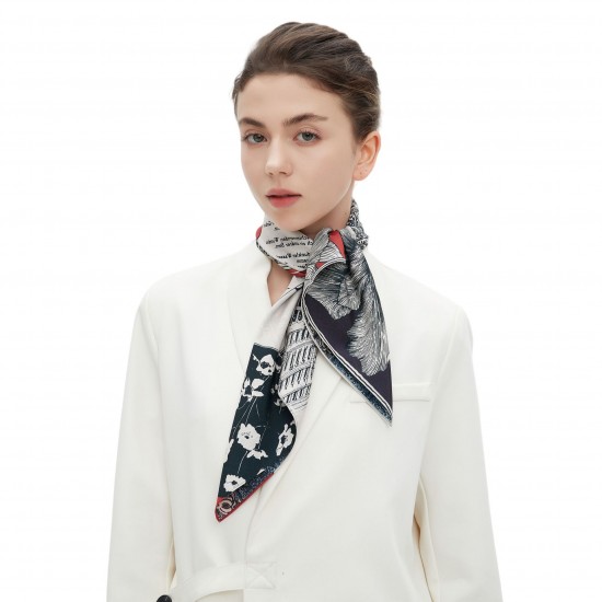 Amazon mid-to-high-quality foreign trade 2025 new Spring, summer and autumn thin headscarves, double-sided printed silk scarves and square scarves Amazon mid-to-high-quality foreign trade 2025 new Spring, summer and autumn thin headscarves, double-sided printed silk scarves and square scarves