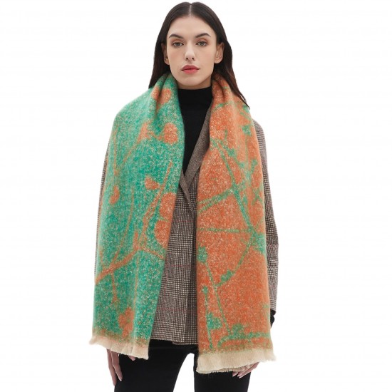 Factory direct supply of cross-border export European and American autumn and winter women's shawls, 2024 new style flower jacquard scarves in stock