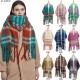 Wholesale manufacturer of new foreign trade women's scarves, thickened and coarse-flow checkered scarves and shawls for autumn and winter in Europe and America Wholesale manufacturer of new foreign trade women's scarves, thickened and coarse-flow checkered scarves and shawls for autumn and winter in Europe and America