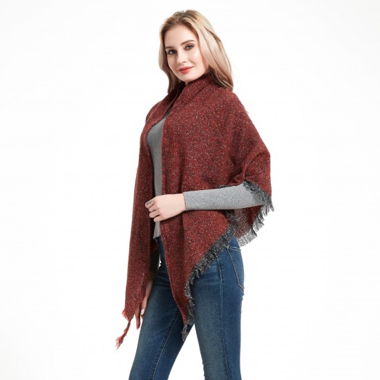 Amazon's popular European and American spring, autumn and winter women's circle yarn full polyester interlaced flower triangular shawl scarf and scarf manufacturer